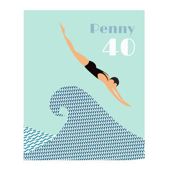 Personalised Swimmer Large Birthday Card, 3 of 3