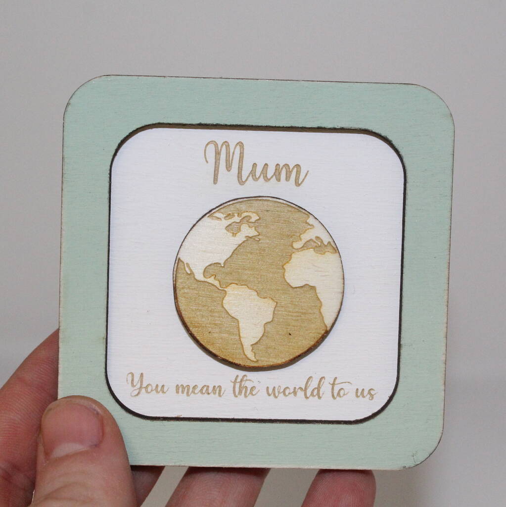 Mini Personalised You Mean The World To Us Keepsake By The Crafty Plank Notonthehighstreet