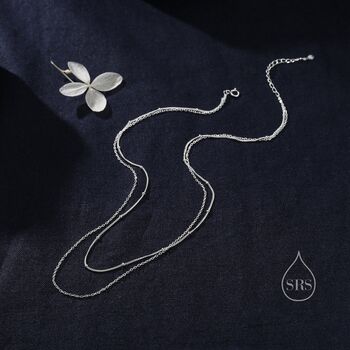 Double Layer Necklace With Satellite Chain, 5 of 11
