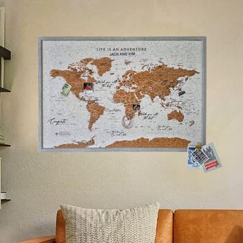 Wedding Guestbook Alternative Travel Map Sign, 2 of 9
