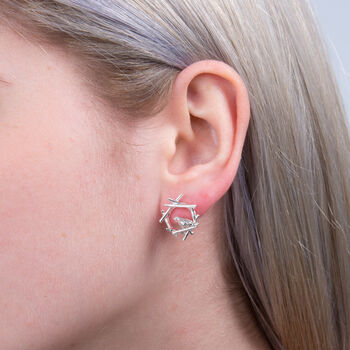 Sterling Silver Good Luck Robin Nest Pin Brooch, 12 of 12