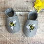 Personalised Embroidered Bee Baby Shoes, thumbnail 2 of 8