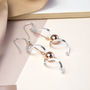 Sterling Silver Rose Gold Spiral Dangly Earrings, thumbnail 3 of 4