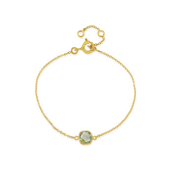 Brooklyn Green Amethyst And Gold Plated Bracelet, 3 of 4