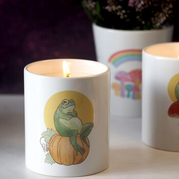 Personalised 'Frog Gives No Fucks' Ceramic Candle, 3 of 4