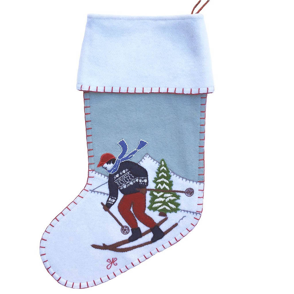 Alpine Skier Man Christmas Stocking