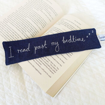 I Read Past My Bedtime Embroidered Bookmark, 3 of 4