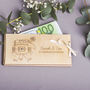 Personalised Honeymoon Wooden Money Gift Envelopes, thumbnail 4 of 7
