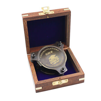 Personalised Three Inch Gunmetal Sundial Compass Graduation Gift, 5 of 12