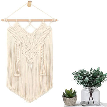 Bohemian Macrame Wall Hanging With Wooden Hook, 3 of 4