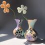 Daisy Print Hand Painted Flute Vase, thumbnail 3 of 10