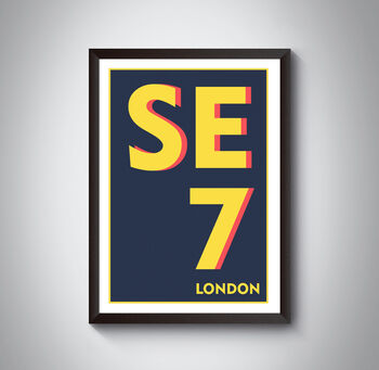 Se7 Charlton London Postcode Typography Print, 3 of 5