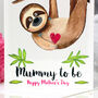 Personalised Sloth Mummy To Be Card, thumbnail 7 of 9