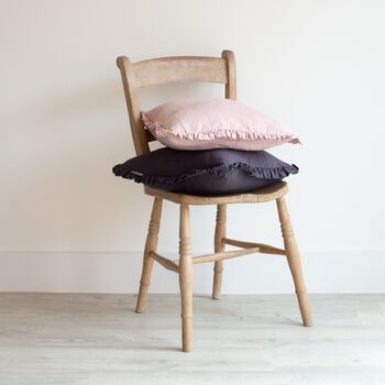 Oli Ruffle Linen Cushion Blush, 8 of 8