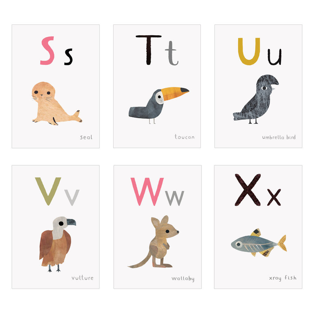 Personalised Animal Alphabet Flash Cards By Made by Ellis |  