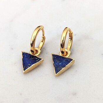 The Triangle Lapis Lazuli Earrings, 3 of 5
