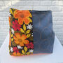 Vintage Ikea Bag Orange Flowers And Quilted Cotton, thumbnail 4 of 8