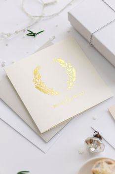 Luxury Hot Foil Ivory And Gold Christmas Card, 3 of 3