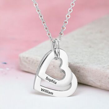 Personalised Multi Hearts Shaped Engraved Necklace, 7 of 9