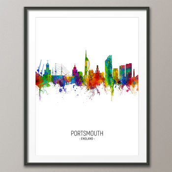 Portsmouth Skyline Portrait Print And Box Canvas, 3 of 5