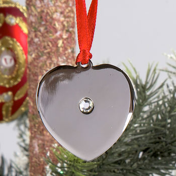 Personalised Couple's First Christmas Heart Decoration, 2 of 2