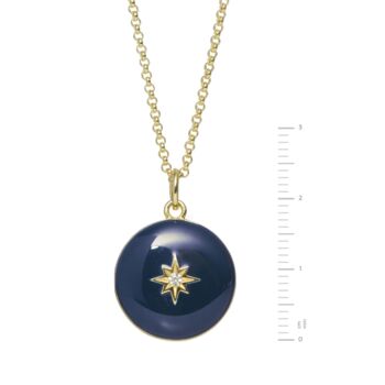 Gold Plated Enamel Cz Locket Necklace, 6 of 7