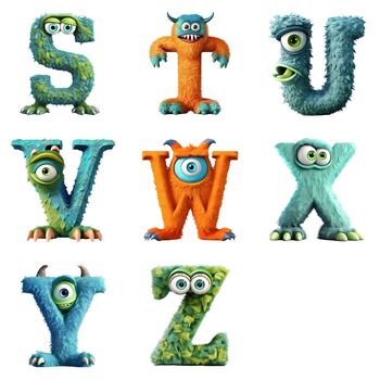 Personalised Monster Alphabet Children's Grey Teddy Bear 42cm, 6 of 7