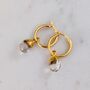 April Birthstone Earrings, Quartz/Herkimer, Gold, thumbnail 4 of 8