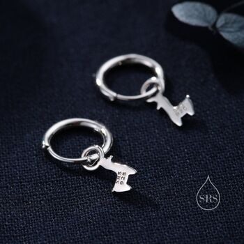Sterling Silver Cute Llama Dangle Huggie Hoops, 6 of 11