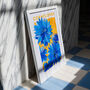 Cornflower Flower Art Risograph Print, thumbnail 2 of 4