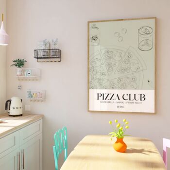 Pizza Club Print Kitchen Wall Art, 7 of 7