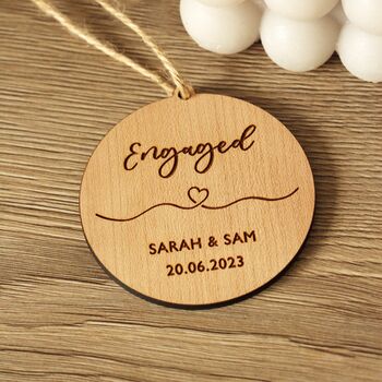 Personalised Engaged Hanging Keepsake,Couple Engagement, 5 of 5