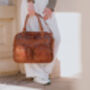 Large Leather Holdall Weekend Bag, thumbnail 2 of 6