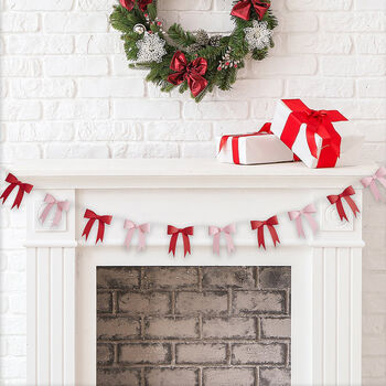 Red And Pink 3D Bow Garland, 2 of 5