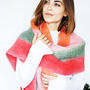 Chunky Knit Oversized Ombre Colour Gradient Scarf, thumbnail 5 of 12