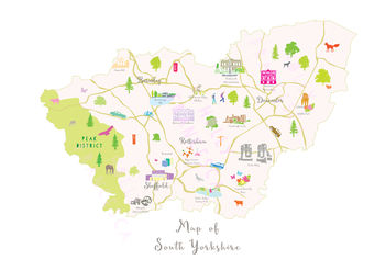 Map Of South Yorkshire Art Print, 6 of 8
