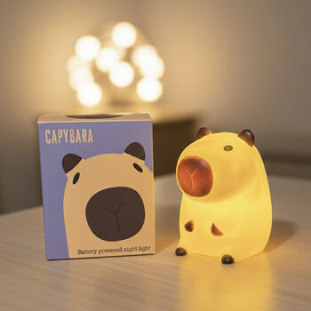 Capybara Night Light, Nursey Light And Bedside Lamp, 5 of 9