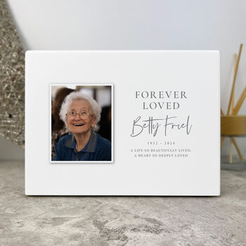 Personalised Forever Loved Photo Cremation Urn For Ashes 1090ml, 2 of 10