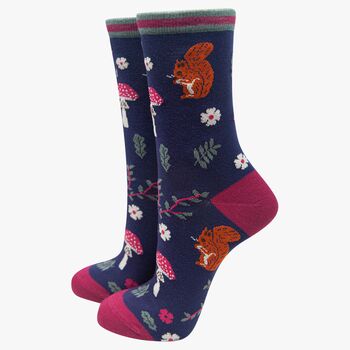 Woodland Animals Fox Squirrel Women's Bamboo Socks Gift Box, 2 of 4