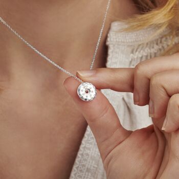 Moon Phase Necklace With Diamonds In Sterling Silver, 7 of 12