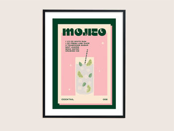 Retro Mojito Cocktail Print, 6 of 6