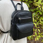 Black Genuine Leather Backpack, thumbnail 1 of 2