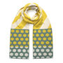 Stripes And Circles Wool And Cashmere Scarf Yellow, thumbnail 2 of 2