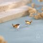 Sterling Silver Tiny Wren Bird Stud Earrings Earrings, thumbnail 2 of 11