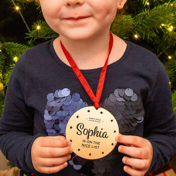 Personalised Children's Santa's Nice List Medal, 2 of 8
