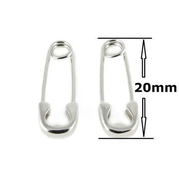 One Pair Of 925 Sterling Silver Safety Pin Earrings, 3 of 5