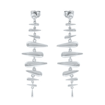 925 Sterling Silver Shard Statement Drop Earrings, 2 of 4