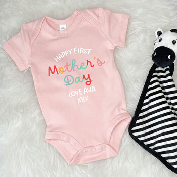 Personalised Happy First Mother's Day Bright Babygrow, 2 of 9