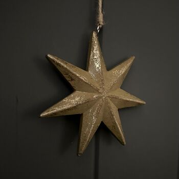 Mottled Golden Star Hanging Decoration, 2 of 2