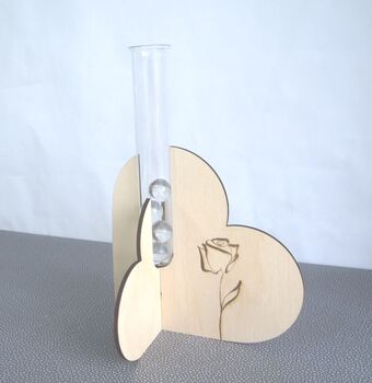 Personalised Wood And Glass Bud Vase, 2 of 5